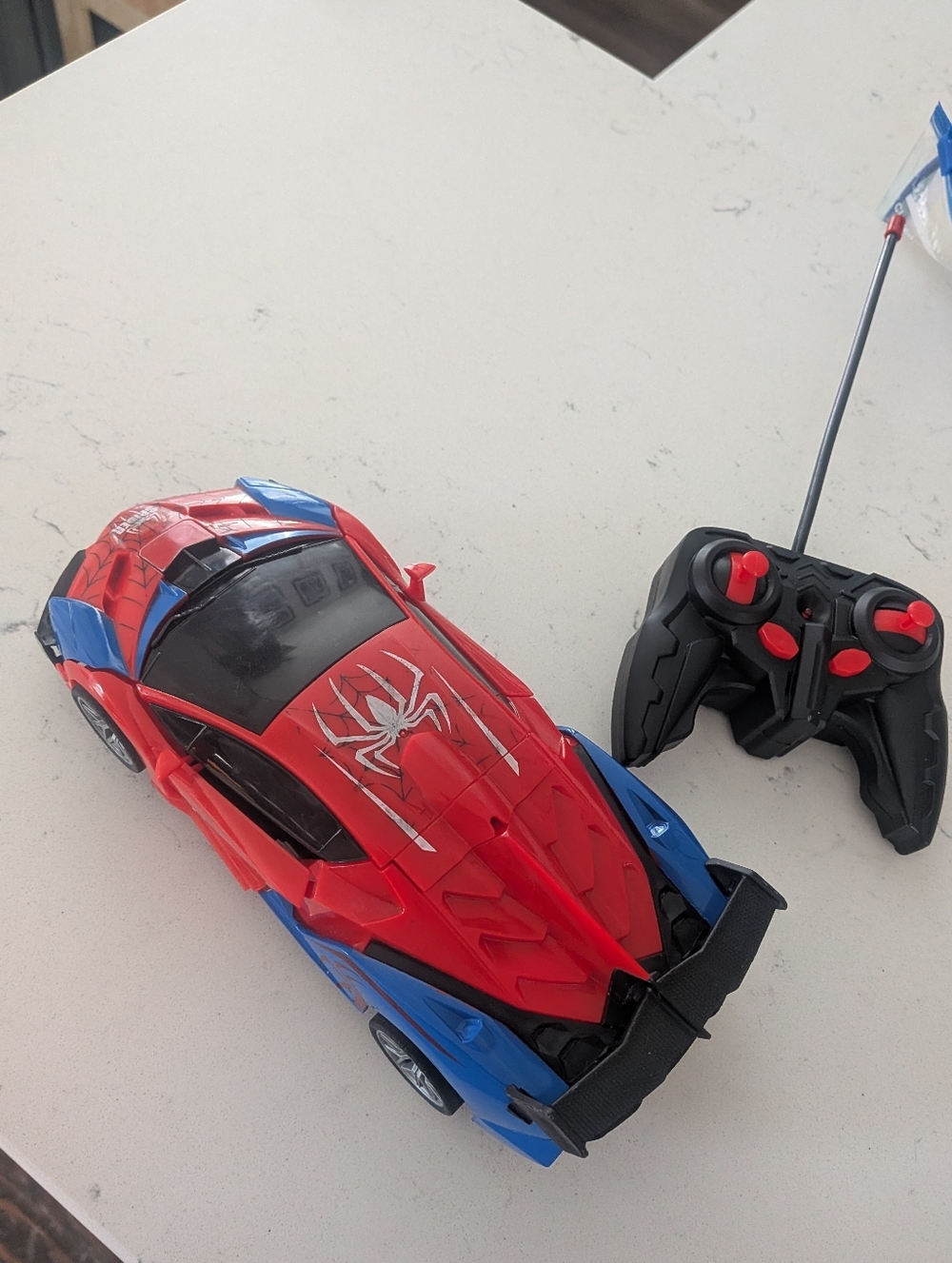 Red & Blue Spider Graphic Remote Control Car Transformer Spidey